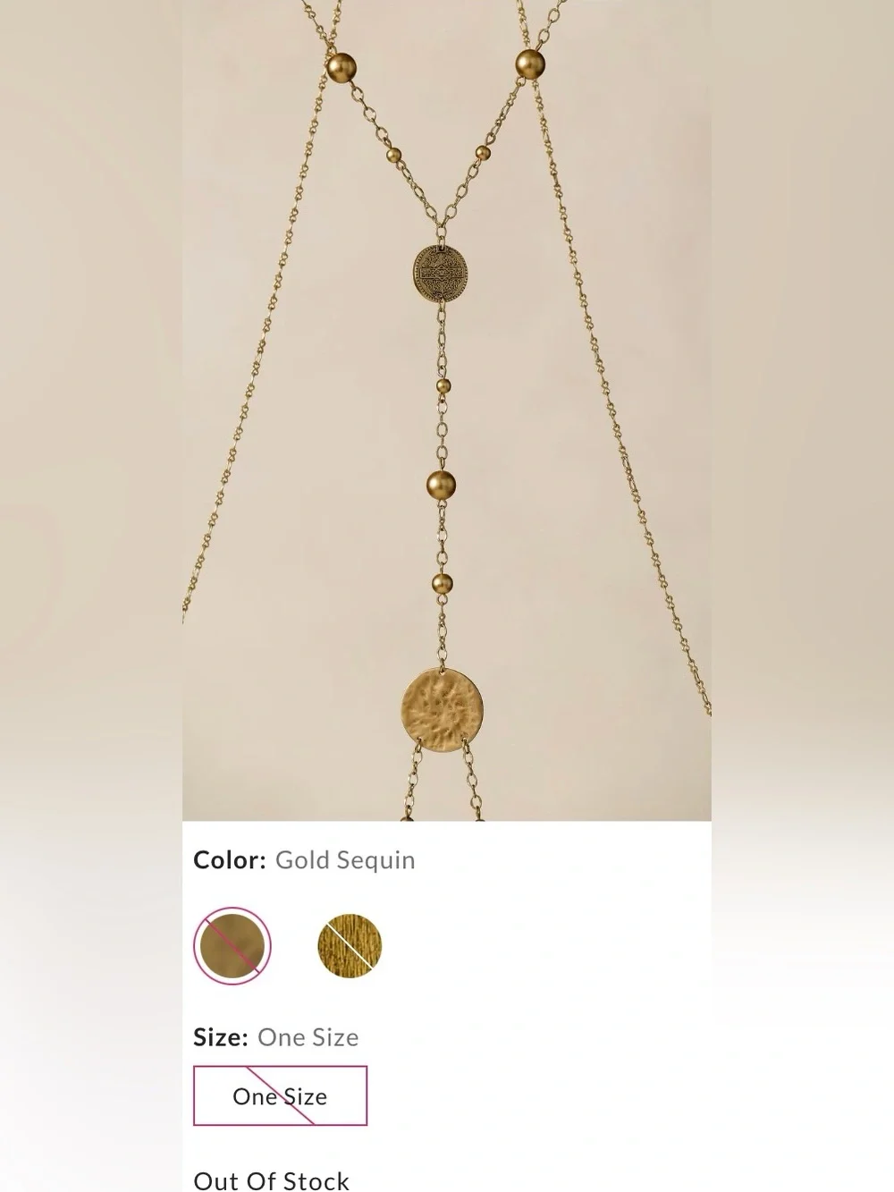 Free People ~ Let's Dance Body Chain ~ Gold ~ NWT** - Picture 5 of 7
